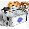 imageoneisall Dog Water Fountain 26Gal10L Stainless Steel Dog Water Bowl Dispenser with Washable Filter ampamp Deeper Drinking Aera UltraQuiet Pet Water Fountain for Small Medium Large Dogs and MultiPet