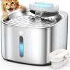 imageoneisall Wireless Cat Water Fountain 35L118oz Battery Operated Pet Drinking Fountain Stainless Steel Running Water Dispenser Fountains for Cats Cordless ampamp Rechargeable with Motion SensorPW04 Cat Fountain 3 Sets Filters