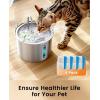 imageoneisall Cat Water Fountain Filters Replacement 4 Pack for 67oz2L Stainless Steel Fountain Easy to Install and Clean4 Filter  4 Sponge