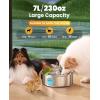 imageoneisall Dog Water Fountain 7L230oz18G Quiet Dog Fountain Water Bowl Stainless Steel Dog Water Fountain with Visual Water LevelampampTriple Filtration for Large Medium Small Breed Dogs PetsUpgraded PWF002 Dog Fountain 3Sets Filters