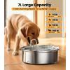 imageoneisall Dog Water Fountain Bowl Dispenser 7L Quiet Automatic Stainless Steel Pet Water Fountain for Large Dog100 BPAFree for Cats and Small and Medium LargeSized Dogs