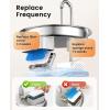 imageoneisall Stainless Steel Cat Water Fountain 2L Water Fountains for Cats Indoor Dishwasher Safe with Quiet Pump and 3 Replacement Filters Automatic Pet Water Fountain Faucet Spout Design8 Filter  8 Sponge