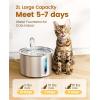 imageoneisall Stainless Steel Cat Water Fountain 2L Water Fountains for Cats Indoor Dishwasher Safe with Quiet Pump and 3 Replacement Filters Automatic Pet Water Fountain Faucet Spout DesignCat Fountain