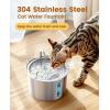imageoneisall Stainless Steel Cat Water Fountain 2L Water Fountains for Cats Indoor Dishwasher Safe with Quiet Pump and 3 Replacement Filters Automatic Pet Water Fountain Faucet Spout DesignCat Fountain