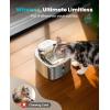 imageoneisall Wireless Cat Water Fountain 35L118oz Battery Operated Pet Drinking Fountain Stainless Steel Running Water Dispenser Fountains for Cats Cordless ampamp Rechargeable with Motion SensorPW04 Cat Fountain 3 Sets Filters