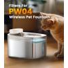 imageoneisall Wireless Cat Water Fountain 35L118oz Battery Operated Pet Drinking Fountain Stainless Steel Running Water Dispenser Fountains for Cats Cordless ampamp Rechargeable with Motion Sensor6 Sets Filters for PW04 Cat Fountain