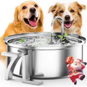 imageoneisall Dog Water Fountain Bowl Dispenser 7L Quiet Automatic Stainless Steel Pet Water Fountain for Large Dog100 BPAFree for Cats and Small and Medium LargeSized Dogs