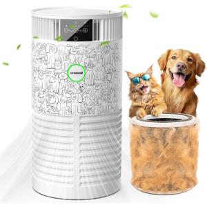 imageoneisall Pet Air Purifier with Washable Filter Covers Up to 1200 Ft Quiet Home Pets Air Cleaner Upgrade for Pet Hair DanderSmell Odor and Allergies with 3in1 HEPA Filter