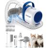 imageoneisall Cat Hair Vacuum LowNoise Pet Vacuum Grooming Kit with Brush ampamp Clippers for Hair Shedding Trimming Grooming 6 in 1 Cat Vacuum Groomer for Pet Hair Grooming