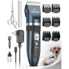imageoneisall Dog Clipper Low Noise Dog Grooming Kit with Rechargeable Dog Shaver Cordless Electric Quiet Hair Clipper Set for Dog Cats PetsGoldBlue