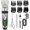 imageoneisall Dog Clippers Low Noise 2Speed Quiet Dog Grooming Kit Rechargeable Cordless Pet Hair Clipper Trimmer Shaver for Small and Large Dogs Cats Animals GoldSilver