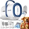 imageoneisall Dog Grooming Vacuum Pet Grooming Vacuum with Clipper Nail Grinder 15L Dust Cup Dog deshedding Vacuum Brush with 7 Pet Grooming Tools for Shedding Pet Hair Home CleaningBlue