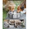 imageoneisall Automatic Water Dispenser for Dogs 7L18Gal Stainless Steel Dog Water Fountain Easy Clean BPAFree Automatic Dog Water Bowl with 4Layers Filtration for Large Dogs MultiPetsPWF002A Dog Fountain3Sets Filters