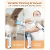 imageoneisall Cat Hair Vacuum LowNoise Pet Vacuum Grooming Kit with Brush ampamp Clippers for Hair Shedding Trimming Grooming 6 in 1 Cat Vacuum Groomer for Pet Hair Grooming