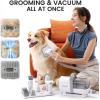 imageoneisall Dog Grooming Vacuum Pet Grooming Vacuum with Clipper Nail Grinder 15L Dust Cup Dog deshedding Vacuum Brush with 7 Pet Grooming Tools for Shedding Pet Hair Home CleaningGray