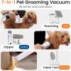 imageoneisall Dog Grooming Vacuum Pet Grooming Vacuum with Clipper Nail Grinder 15L Dust Cup Dog deshedding Vacuum Brush with 7 Pet Grooming Tools for Shedding Pet Hair Home CleaningBlue