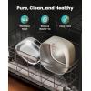 imageoneisall Wireless Cat Water Fountain 35L118oz Battery Operated Pet Drinking Fountains Stainless Steel for Cats Indoor Cordless Cat Water Fountains with Motion Sensor Stainless Steel White ColorWhite Stainless Steel