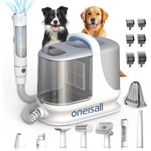 imageoneisall Dog Grooming Vacuum 13000Pa Powerful 3L Dust Cup Pet Grooming Vacuum with Dog Clippers ampamp Shedding Brush 7 Dog Grooming Kit 3L Dust Cup Super Quiet 3 Suction Levels BM3