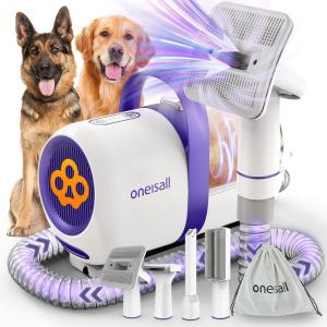 imageoneisall Dog Hair Vacuum ampamp Dog Grooming KitLow Noise Dog Grooming Vacuum12kpaDog Vacuum for Shedding Grooming for Pet HairampampHome Cleaning