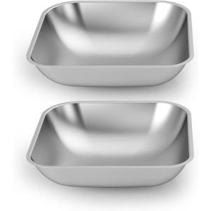 imageoneisall Stainless Steel Bowls for oneisall 5L Automatic Double Bowl Cat Feeder and 5L WiFi Automatic Double Bowl Cat Feeder Pack of 2