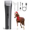 imageoneisall Horse ClippersLow Noise Horse Trimmer Shaver Kit for Matted Long Hair2 Speed Cordless Grooming Clippers for HorseBlack