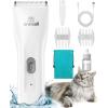imageoneisall Pet Clipper for Cat Matted Hair Pet Shaver for Cats Quiet Pet Clippers Waterproof Cordless Cat Clippers for Matted Hair Long Hair with Storage Bag GreenWhite