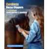 imageoneisall Cordless Horse ClippersProfessional Horse Grooming Clippers with 2 BatteriesDetachable Stainless Steel Blade Heavy Duty Horse Grooming Kit for Thick Coat