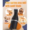 imageoneisall Dog Paw TrimmerCorldless Quiet Pet Paw Trimmer with Double BladesLow Noise 2 Speed Dog Grooming Clippers for Paws Eyes Ears Face RumpBlack