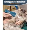 imageoneisall Pet Clipper for Cat Matted Hair Pet Shaver for Cats Quiet Pet Clippers Waterproof Cordless Cat Clippers for Matted Hair Long Hair with Storage Bag GreenGreen