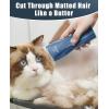 imageoneisall Pet Clipper for Cat Matted Hair Pet Shaver for Cats Quiet Pet Clippers Waterproof Cordless Cat Clippers for Matted Hair Long Hair with Storage Bag GreenBlue