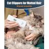 imageoneisall Pet Clipper for Cat Matted Hair Pet Shaver for Cats Quiet Pet Clippers Waterproof Cordless Cat Clippers for Matted Hair Long Hair with Storage Bag GreenWhite
