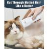 imageoneisall Pet Clipper for Cat Matted Hair Pet Shaver for Cats Quiet Pet Clippers Waterproof Cordless Cat Clippers for Matted Hair Long Hair with Storage Bag GreenWhite