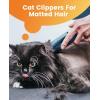 imageoneisall Pet Clipper for Cat Matted Hair Pet Shaver for Cats Quiet Pet Clippers Waterproof Cordless Cat Clippers for Matted Hair Long Hair with Storage Bag GreenGreen