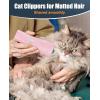 imageoneisall Pet Clipper for Cat Matted Hair Pet Shaver for Cats Quiet Pet Clippers Waterproof Cordless Cat Clippers for Matted Hair Long Hair with Storage Bag GreenPink