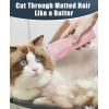 imageoneisall Pet Clipper for Cat Matted Hair Pet Shaver for Cats Quiet Pet Clippers Waterproof Cordless Cat Clippers for Matted Hair Long Hair with Storage Bag GreenPink
