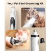 imageoneisall Quiet Dog Trimmer for Paws Dog Nail Grinder Paw Trimmer with 2 LED Lights 35dB Grooming Kit Safe Nail Kit Cordless Rechargeable Electric Clippers