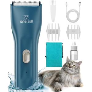 imageoneisall Pet Clipper for Cat Matted Hair Pet Shaver for Cats Quiet Pet Clippers Waterproof Cordless Cat Clippers for Matted Hair Long Hair with Storage Bag GreenGreen