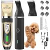 imageoneisall Dog Clippers and Dog Paw Trimmer Kit 2 in 1 Low Noise Cordless Dog Clippers for Grooming Pet Hair Trimmers for Small and Large Dogs Cats AnimalsGold  Black