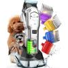 imageoneisall Dog Clippers for Grooming Thick Hair ProfessionalCordlessLow Noise Pet Grooming Kit with Detachable Metal Combs Rechargeable HeavyDuty Pet Clippers for ThickCurlyFineWavy Hair SliverSliver