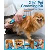 imageoneisall 2 in 1 Dog Clippers Grooming and Paw Trimmer Cordless 50dB Quiet Rechargeable 2 Speed Dog Hair Clippers with Detachable Stainless Steel Blade for Small ampamp Large Dogs Pets with Thick CoatsBlue
