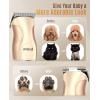imageoneisall Dog Clippers with Double Blades2 in 1 Low Noise Dog Paw Trimmer2 Speed Cordless Dog Grooming ClippersElectric Dog Clippers for Small Dogs