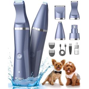 imageoneisall Dog Clippers Grooming Kit 4 in 1 Low Noise Dog Paw TrimmerampampDog Nail GrinderIPX7 Waterproof Cordless Dog Trimmer Shaver for Small Dogs and Cats