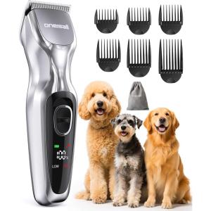 imageoneisall Dog Clippers for Grooming Thick Hair Low Noise Cordless Dog Shavers 2Speed Pet Hair Trimmer Grooming Kit for Home Groomer10 pieces