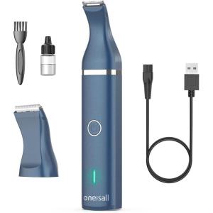 imageoneisall Dog Clippers with Double BladesCordless Small Pet Hair Grooming TrimmerLow Noise for Trimming Dogs Hair Around Paws Eyes Ears Face Rump WhiteTeal
