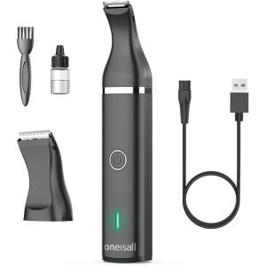 imageoneisall Dog Clippers with Double BladesCordless Small Pet Hair Grooming TrimmerLow Noise for Trimming Dogs Hair Around Paws Eyes Ears Face Rump WhiteBlack