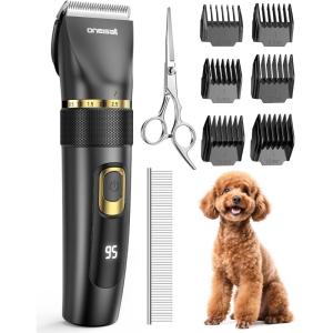 imageoneisall Dog Clippers Low Noise Pro Dog Grooming Clippers Kit with Rechargeable Cordless Shaver Trimmer for Dogs Cats IPX7 Waterproof Pet Clippers Grooming at Home