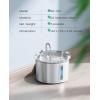 imageoneisall 2L Stainless Steel Cat Water Fountain with Snap AntiSpill Cats Water Fountains with Quiet PumpContinuous Fresh Water SupplyPet Water Fountain for Single Kitty ampamp Small Pets
