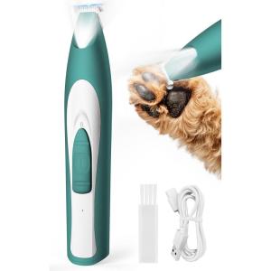 imageoneisall Low Noise Dog Paw Trimmer with LED Light Paw Trimmer for Dogs 08inch20mm Widen Blade 35dB Cordless Electric Pet Paw Grooming Clippers for Paws Ears Face Rump GreenGreen