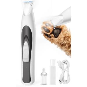 imageoneisall Low Noise Dog Paw Trimmer with LED Light Paw Trimmer for Dogs 08inch20mm Widen Blade 35dB Cordless Electric Pet Paw Grooming Clippers for Paws Ears Face Rump GreenWhite
