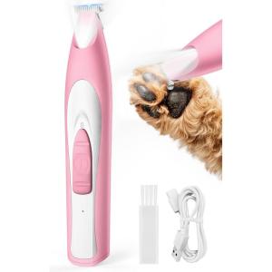 imageoneisall Low Noise Dog Paw Trimmer with LED Light Paw Trimmer for Dogs 08inch20mm Widen Blade 35dB Cordless Electric Pet Paw Grooming Clippers for Paws Ears Face Rump GreenPink